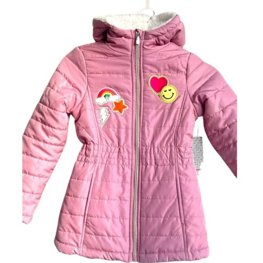 NEW Kensie Girl Pink Sherpa Puffer Jacket Girls 7/8